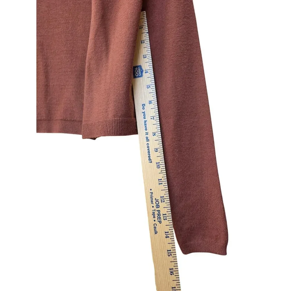 Btween Girls Rust Brown Knit Tie-Front Shrug Cropped Cardigan Sweater Size 12